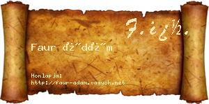 Faur Ádám névjegykártya